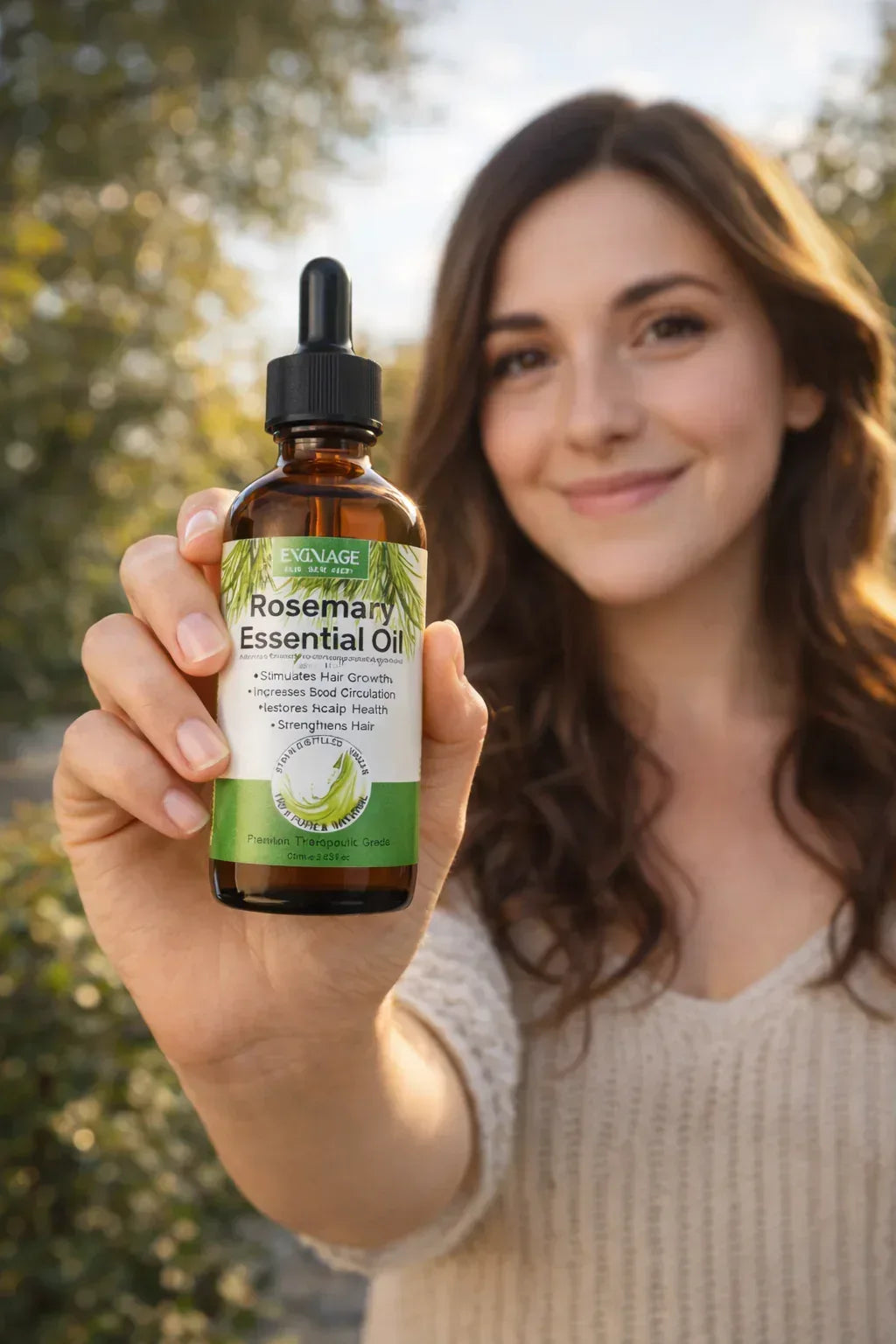 Rosemary Hair Growth Oil + Scalp Massager – 2.02 fl oz | For Hair, Brows, Lashes & Skin - NOORWA