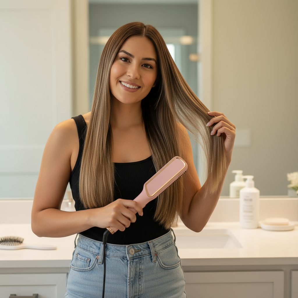 2-in-1 Hair Straightener & Curling Iron by NOORWA | Ceramic Frizz Control Tool