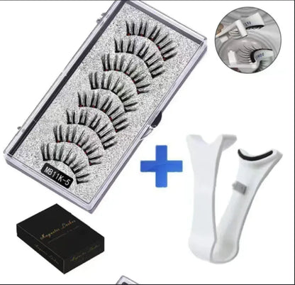 5 Pairs Magnetic Tweezers with 3D Mink Lash Curler - NOORWA
