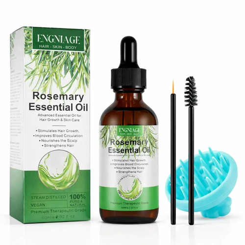 Rosemary Hair Growth Oil + Scalp Massager – 2.02 fl oz | For Hair, Brows, Lashes & Skin - NOORWA