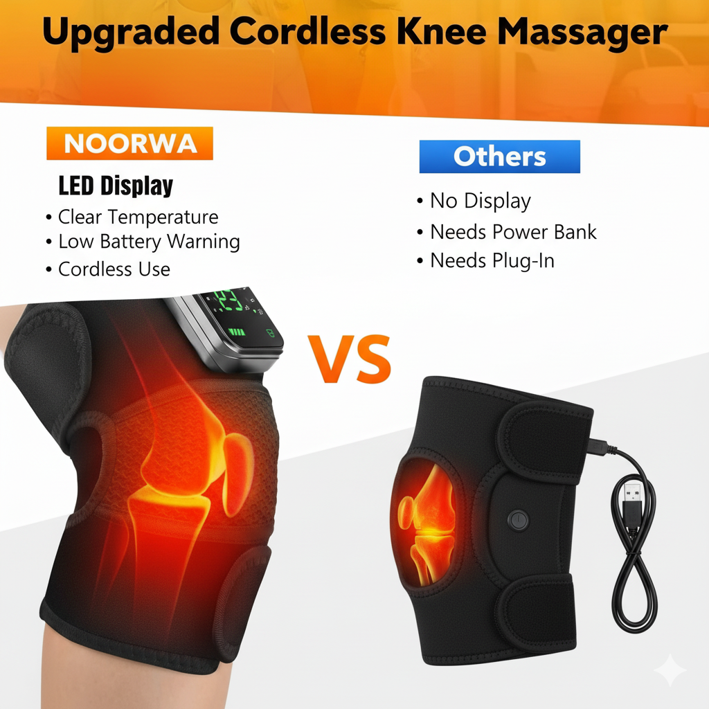 cordless heated knee and shoulder massager -  variant product image showing design, use, or packaging