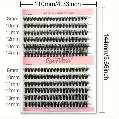 DIY Eyelash Extension Kit - 240pcs Cluster Lash with Bond & Seal - NOORWA