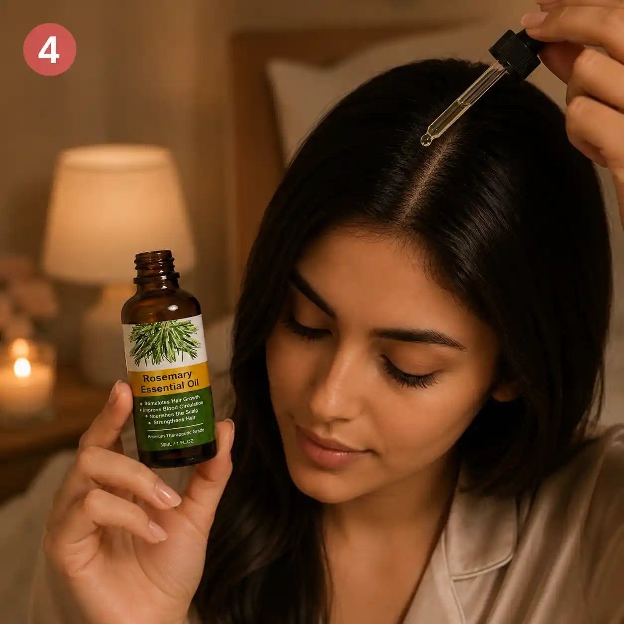 NOORWA rosemary oil hair growth serum dropper bottle