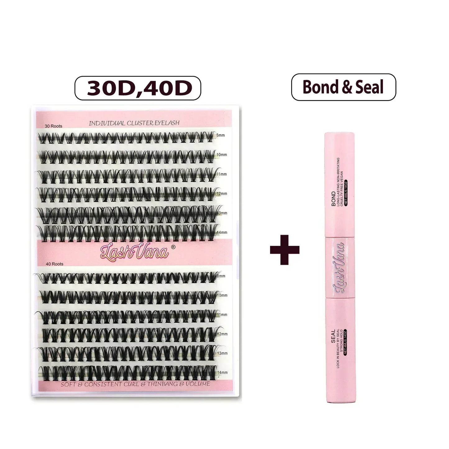 DIY Eyelash Extension Kit - 240pcs Cluster Lash with Bond & Seal - NOORWA