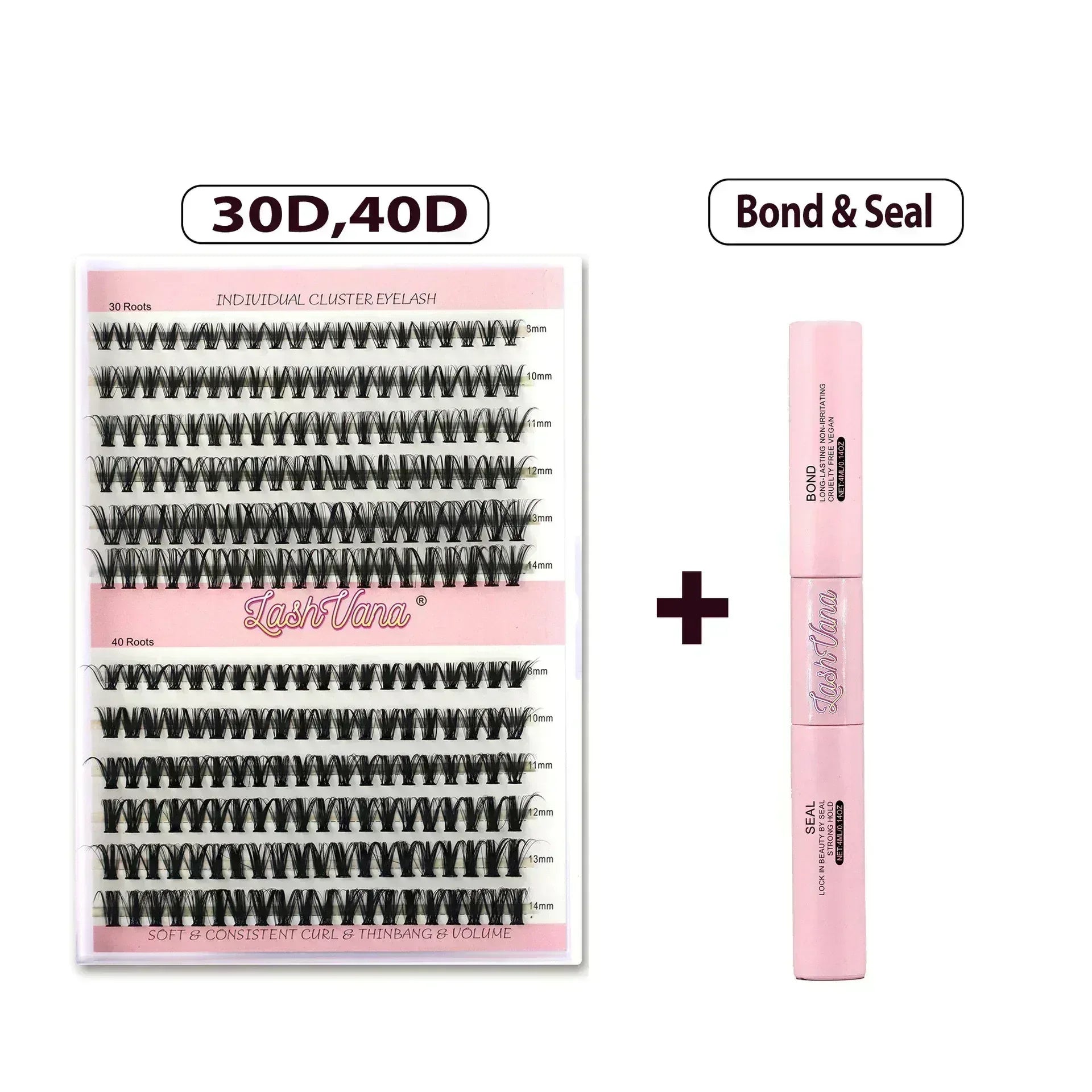 DIY Eyelash Extension Kit - 240pcs Cluster Lash with Bond & Seal - NOORWA