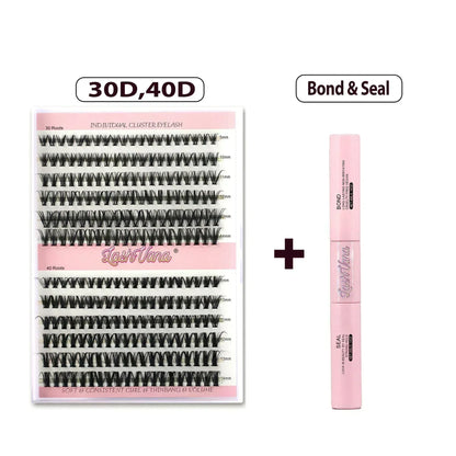 DIY Eyelash Extension Kit - 240pcs Cluster Lash with Bond & Seal - NOORWA