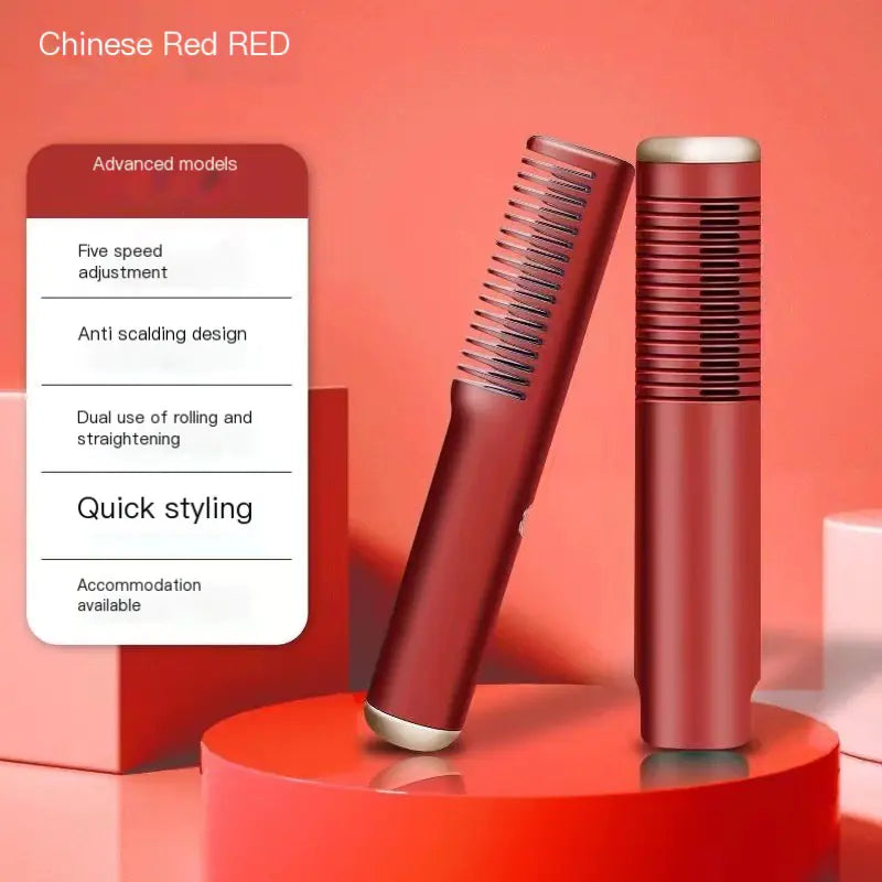 Cordless Ionic Hair Straightener and Curler Comb