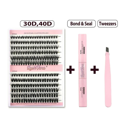 DIY Eyelash Extension Kit - 240pcs Cluster Lash with Bond & Seal - NOORWA