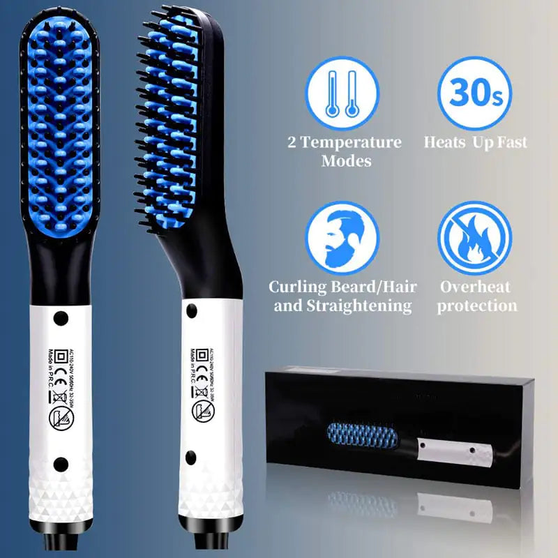 Hair Straightener Comb Brush - Multifunctional Electric Hot Comb for Beard & Hair