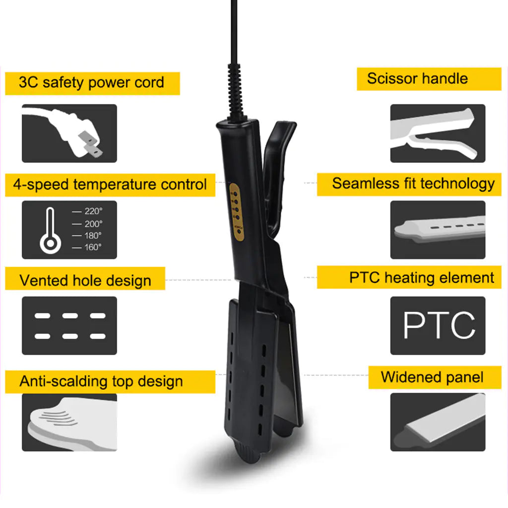 4-Temperature Setting Hair Straightener and Iron