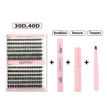 DIY Eyelash Extension Kit - 240pcs Cluster Lash with Bond & Seal - NOORWA