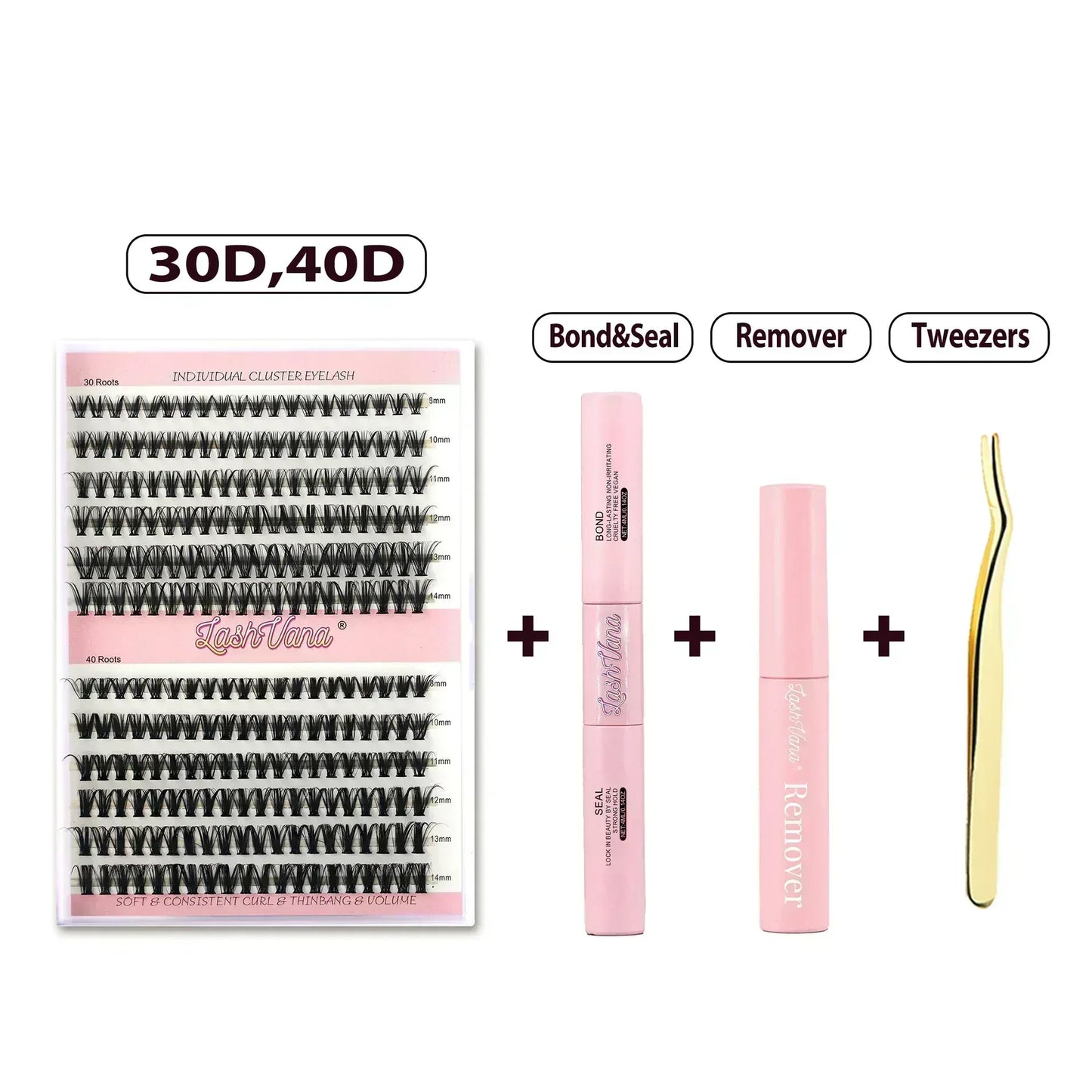 DIY Eyelash Extension Kit - 240pcs Cluster Lash with Bond & Seal - NOORWA