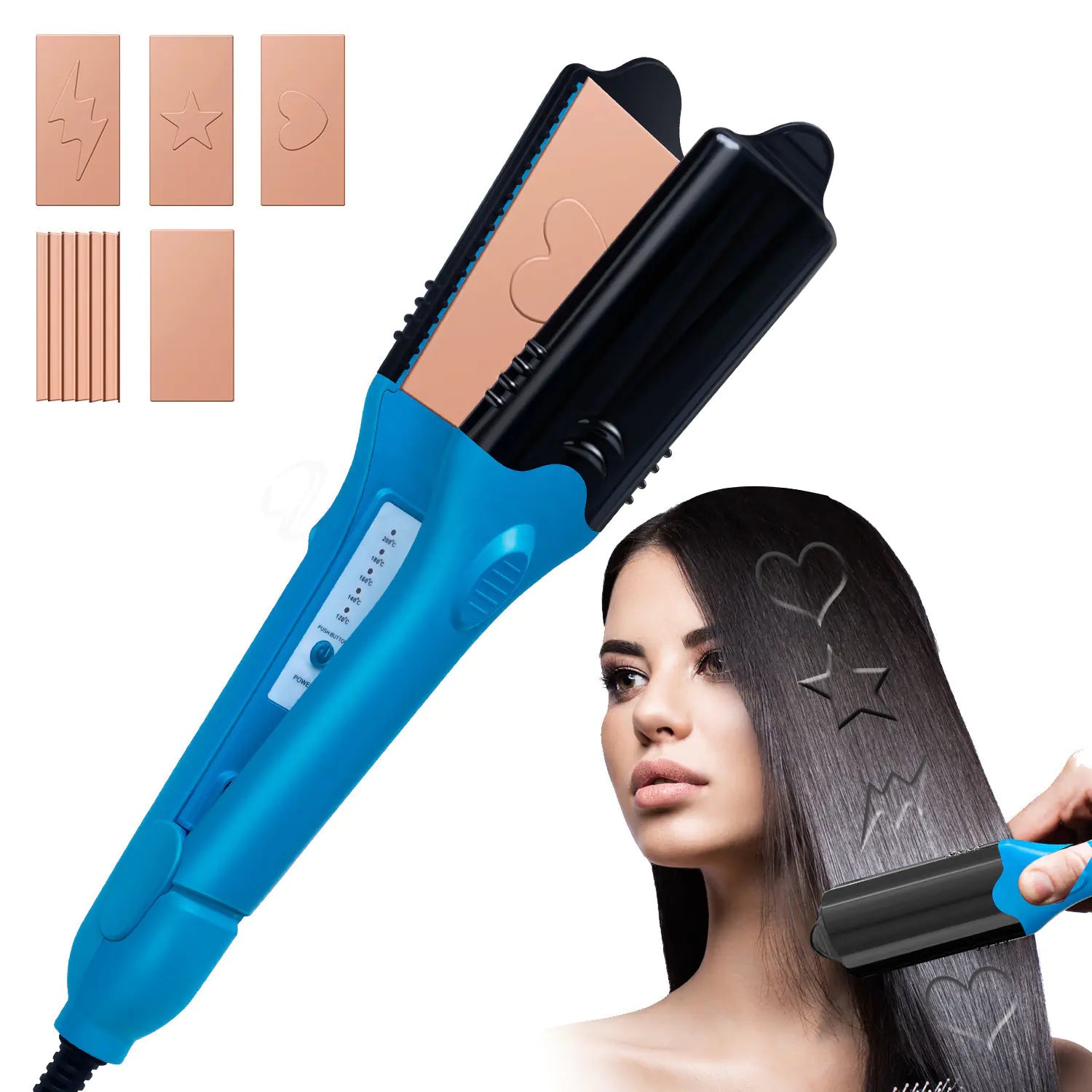 3D Hair Curler and Straightener - Multifunctional Styling Tool with Dual Use Design