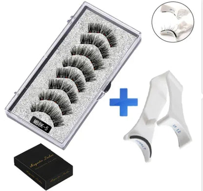 5 Pairs Magnetic Tweezers with 3D Mink Lash Curler - NOORWA