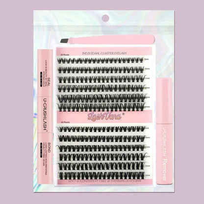 DIY Eyelash Extension Kit - 240pcs Cluster Lash with Bond & Seal - NOORWA